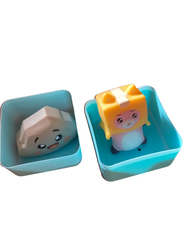 Lankybox Liquid Filled Squishy Figures *FOXY & ROCKY* About 2.5-3”