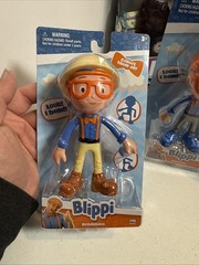 NEW Blippi Bendable Figures Complete Set of 4 Fireman Construction Explorer Toy