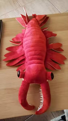 Realistic Anomalocaris Plush Vibrant Red Shrimp Stuffed Animal Kids Gift