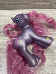 MY LITTLE PONY G3 PURPLE PETAL BLOSSOM CUSTOM CURLY LONG PINK TINSEL HAIR***