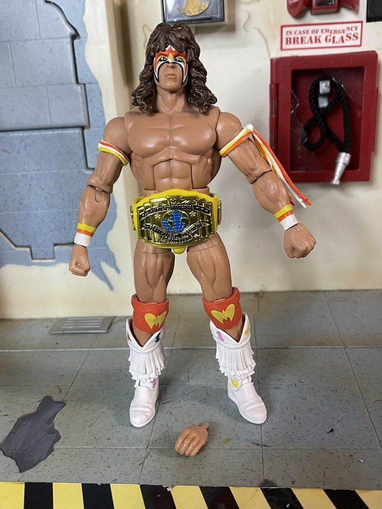 WWE Mattel Elite Royal Rumble Series Ultimate Warrior Not Complete Great Cond.