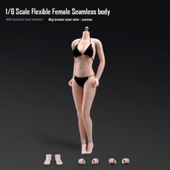 US 1:6 Pale Skin Large Bust Breast 12″ Female Seamless Flexible Figure Body Toys