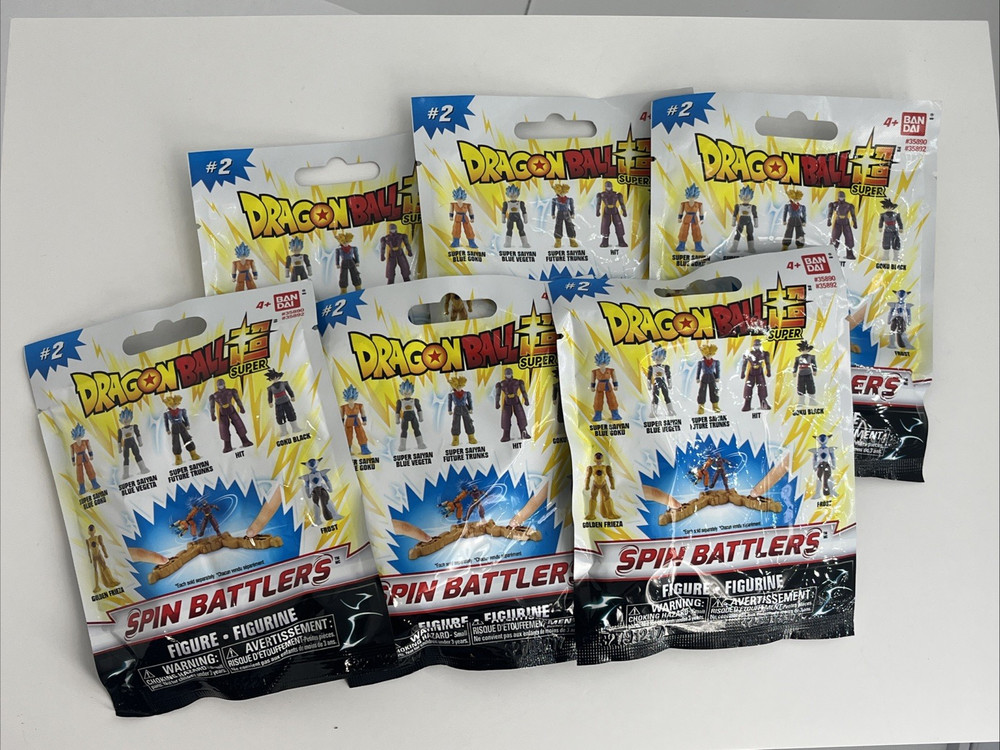 6 Dragon Ball Z #2 Mystery Spin Battlers Figures Bandai 2017 Blind Bag Unknown