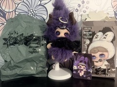Yuna Beneath the Nightfall Demon Plush pendant with box, card and bag.