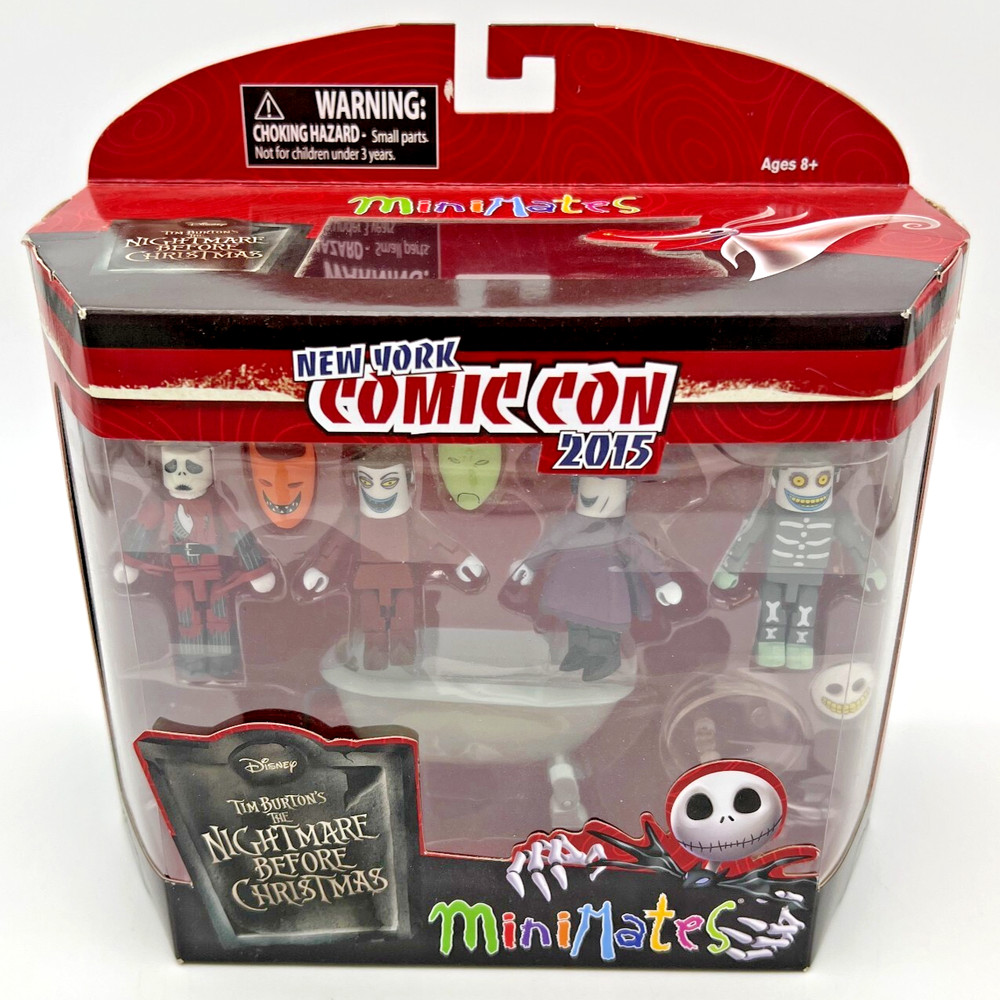 NIGHTMARE BEFORE CHRISTMAS MiniMates New York Comic Con 2015 Deluxe Box Set NEW