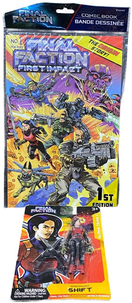 Final Faction First Impact Comic Book 1st Edition/Specialist Shift Action Figure