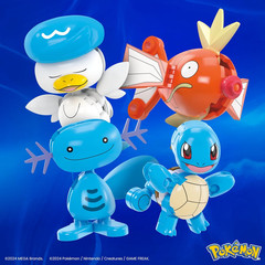 MEGA Pokémon Action Figure Building Toys Set, Water-Type Trainer Team with 79 Pi