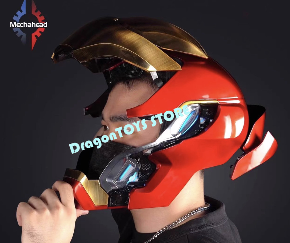 Iron Man Mk50 Friday Helmet Autoking 1/1 Wearable Helmet Cosplay LED Gift