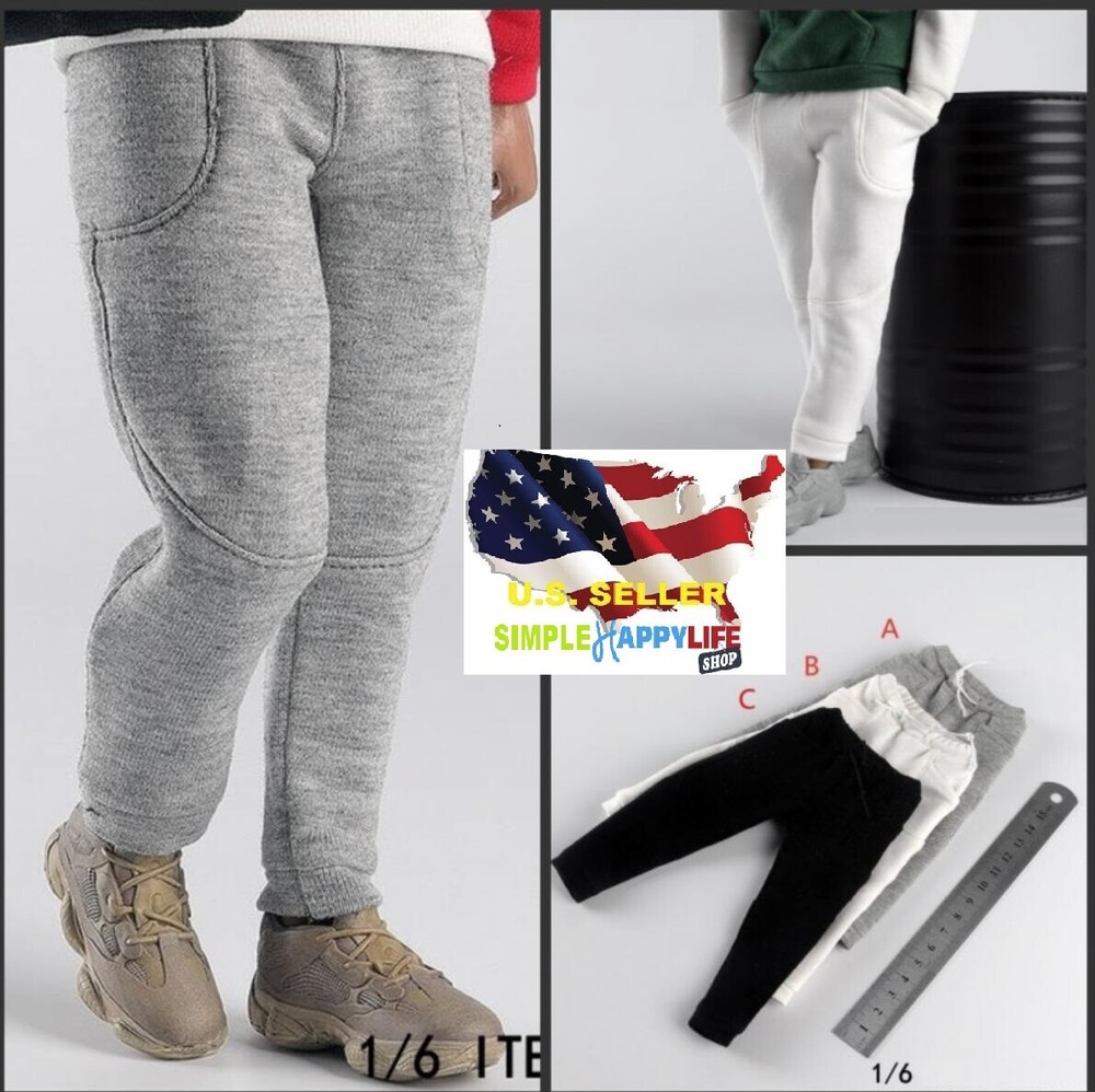 1/6 Cotton Sweat Track PANTS For 12” Male Figure Hot toys Phicen worldbox ❶USA❶