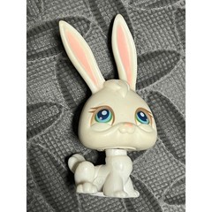 Hasbro Littlest Pet Shop Bunny Rabbit One Size Cream Blue Green Eyes Toy Unisex