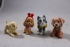 Barbie Pets Series 13 Tuxedo Cat Gold Neck Pillow Mini Flocked Lot Figure Dog