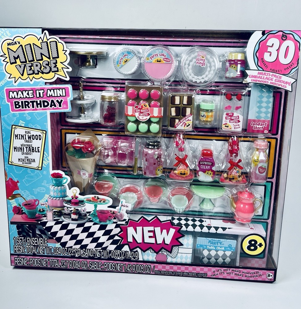 MGA’S Mini Verse Make It Mini Birthday 30 Piece Set Brand New Sealed In Box