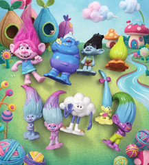DreamWorks Trolls Mini Figures Lot of 9 Cake Toppers Toys Poppy Branch Cloud Guy