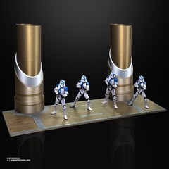 Jedi Temple Hallway 1:18 scale 4in Figure DIORAMA STAR WARS CLONE WARS CUSTOM