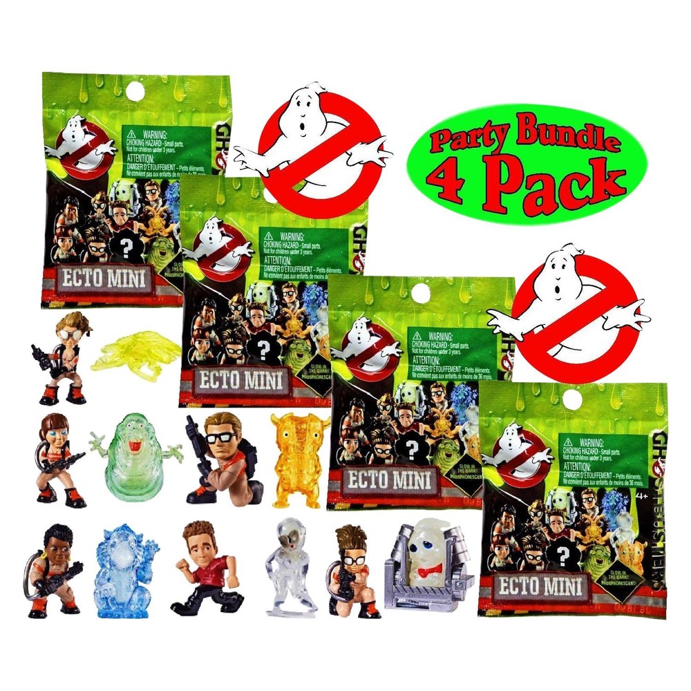 Ghostbusters Ecto Minis Blind Bags 4-pack Glow in Dark Ghosts Mystery Figures