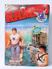1986 Coleco RAMBO Fire-Power Rambo MOC Sealed I.D. Card Insert Flamethrower