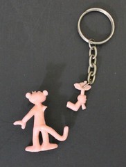 1980s PINK PANTHER PVC KEYCHAIN 3.5 x 2.5 cm. (1.3″ x 1″) BROKEN Needs Repair