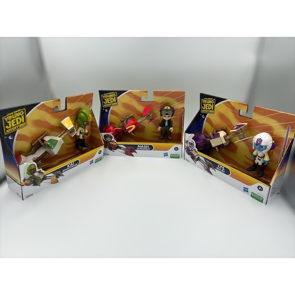 Star Wars Young Jedi Adventures Figure Speeder Bike 3-Pack Set (Kai Nash Lys)