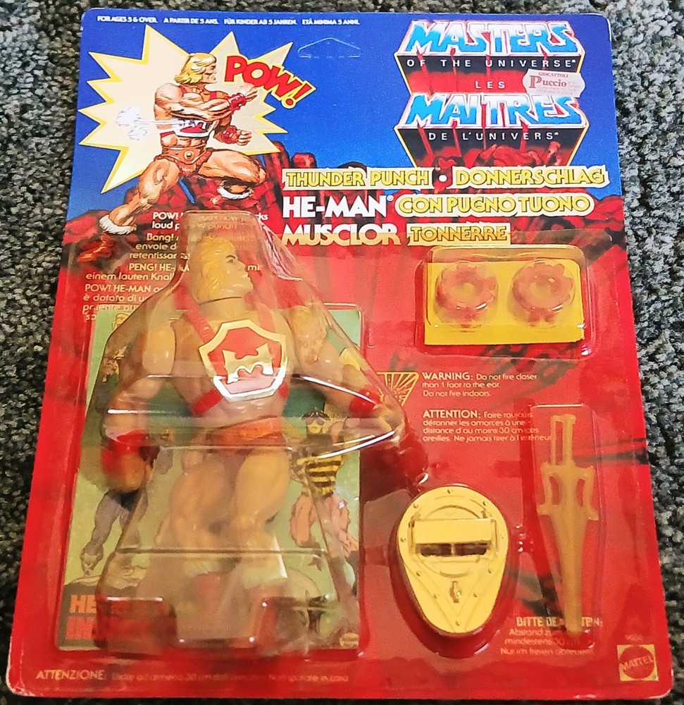 1985 MATTEL MOTU MASTERS OF THE UNIVERSE MULTIPLE LANGUANGE THUNDER PUNCH HE-MAN