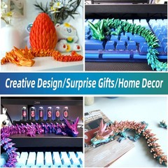 Dragon Egg Crystal 3D Printed Fidget Toy Decor Articulated Gift