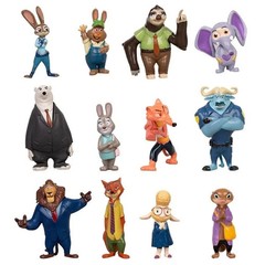 Zootopia Animals Dolls Figures Cake Topper Party Toys Gift – 12 Pcs Set