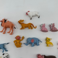 Vintage 1960s Miniature Plastic Animal Figures Lot 19pc Hong Kong Zoo Circus