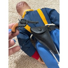 Vintage 12″ U.S. Cavalry Soldier Doll Blue Uniform w/ Revolver & Holster Figure