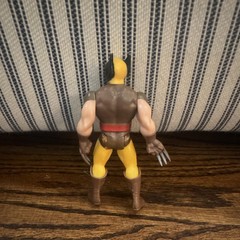 Wolverine Action Figure brown & yellow costume plastic black red beige
