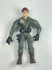 2003 Lanard The Corps Green Camo RED BERETS Army Man Action Figure 4.25″ L1
