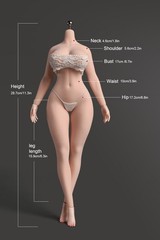 YM611 1/6 Female Big Bust Suntan/Pale Plump Seamless Doll Body 12″ Action Figure