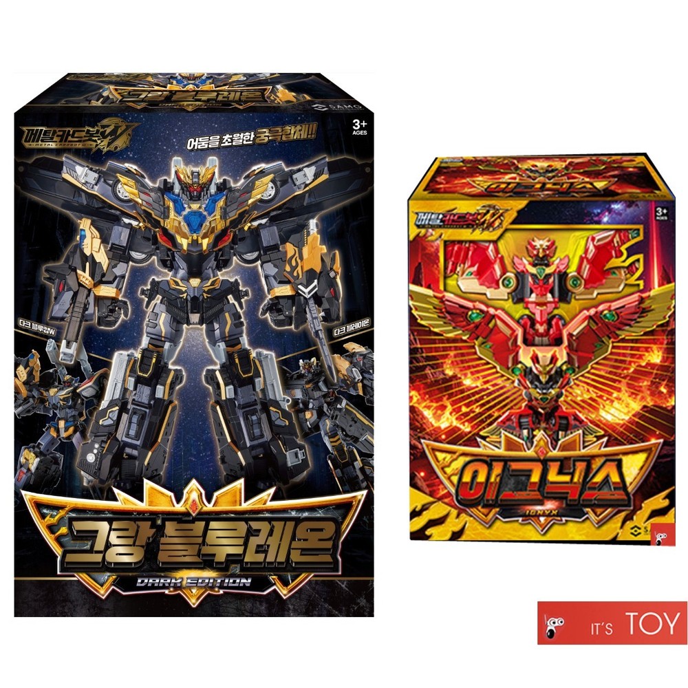Metal Cardbot W GRAND BLUE LEON Dark Edition & IGNIX Transforming Robots Weapon