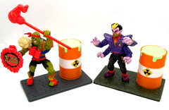 Toxic Crusaders Toxie STAND with lighted toxic glow in the dark barrel NO FIGURE