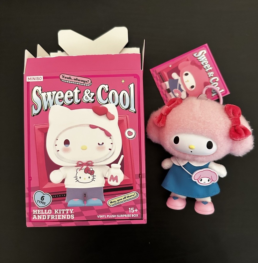 MINISO Hello Kitty & Friends Sweet & Cool Plush Pendant Blind Box My Melody