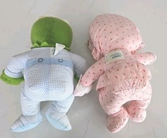 Vintage 1984 Muppet Babies Hasbro Pampers Plush Kermit Frog & Miss Piggy