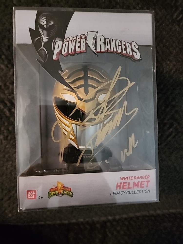 Power Rangers White Ranger Mini Helmet Signed By Jason David Frank