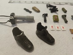 1:6 Scale Military Accessory Lot Medical, Gear, Shoes, Rations, More