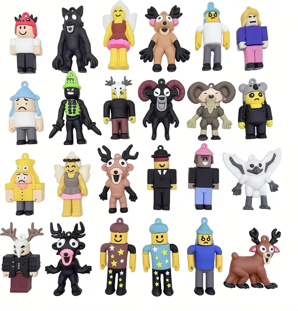 24PC 99 Nights in The Forest Action Figure Toys, 1.8-2.7 Inch Deer Monster Owl R