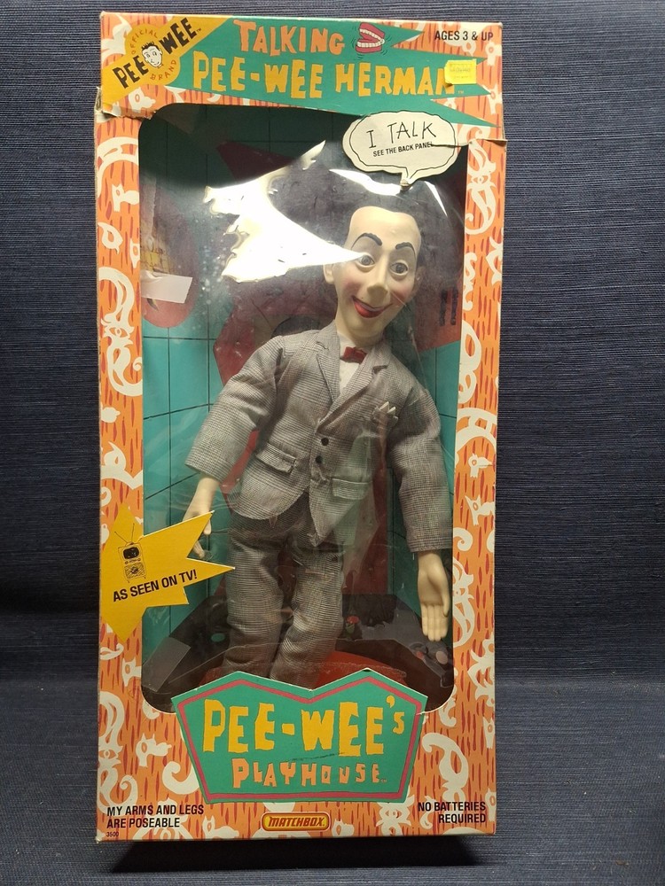 VTG Pee-Wee Herman Talking Pull String Doll 18” Original – Works Squeaky