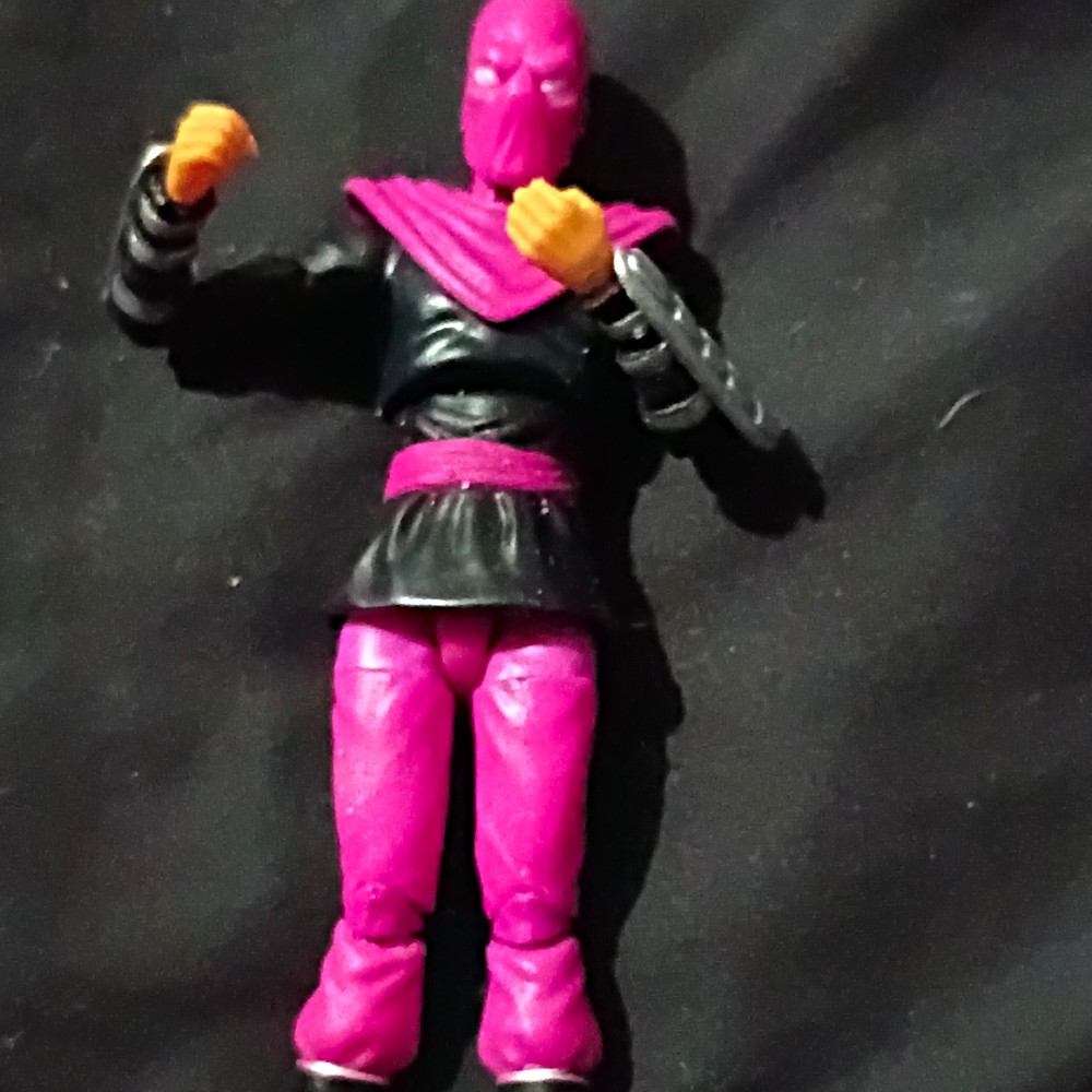 Masked Ninja Action Figure, Purple Black Gray Orange Plastic