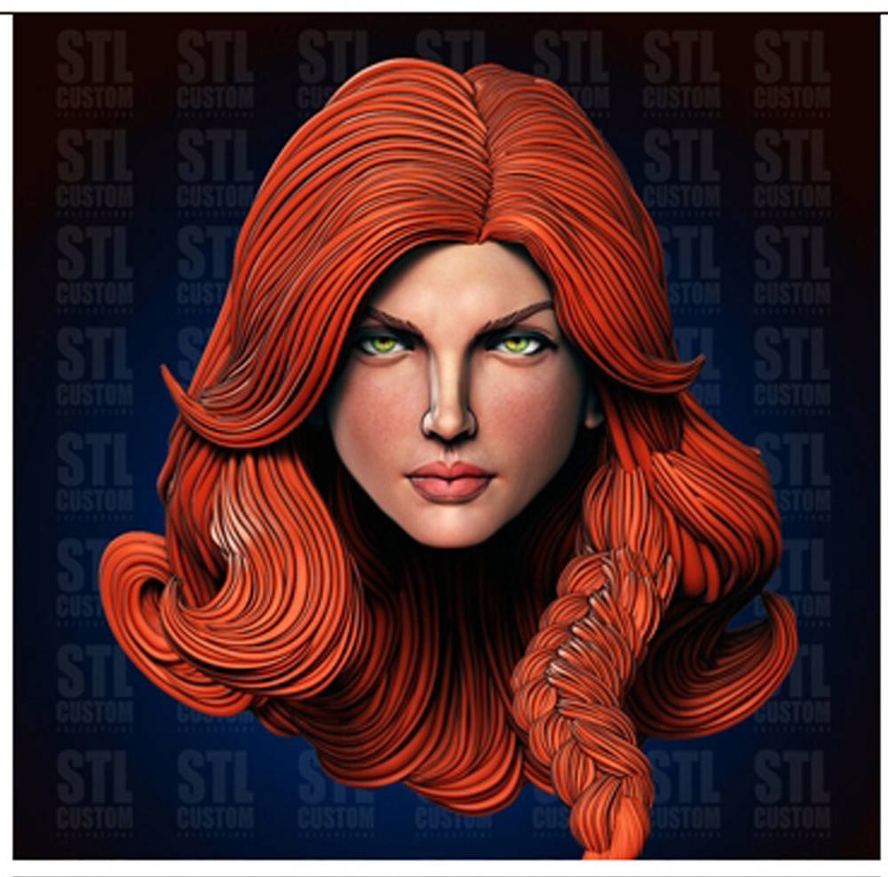 Red Sonja Ver A 1:6 scale custom unpainted Head 12″ Action Figure
