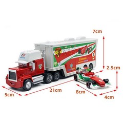 2Pcs Disney Pixar Cars White Francesco BerNOulli Hauler Truck Diecast Toys Set