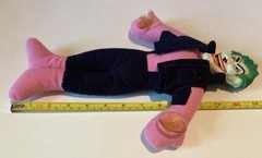 Vintage 13″ Plush Joker Doll Window Cling Plastic Face Retro Batman Villain