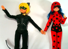 Miraculous CAT NOIR and LADYBUG with Helmet Doll Action Figures Playmates Toys