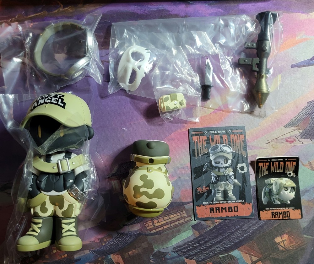 Mr Bone – Wild One ( Ones ) – Rambo – Complete Set Figure And Dog!