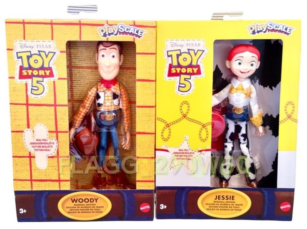 NEW! Toy Story 5 Movie WOODY & JESSIE 7″ Ragdoll Edition Real Feel Dolls Figures