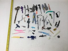 Mixed Toy Weapon Parts Lot Gundam Transformers Staff Knives Guns Mace Ax Shield