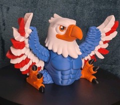 Articulated Bald Eagle 3D Printed Flexi Figure Poseable Wings USA Bird Patriotic
