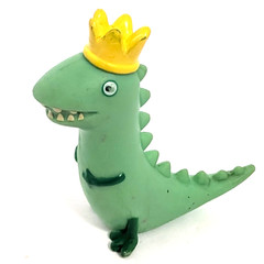 Peppa Pig Prince Mr. Dinosaur Yellow Crown 1.5 Inch Tall Sit & Stand 2023 T-Rex