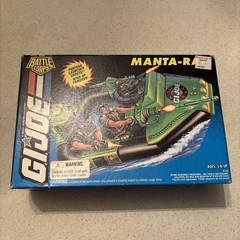 1993 HASBRO GI JOE MANTA RAY BOAT WITH BOX AND BLUEPRINTS VINTAGE