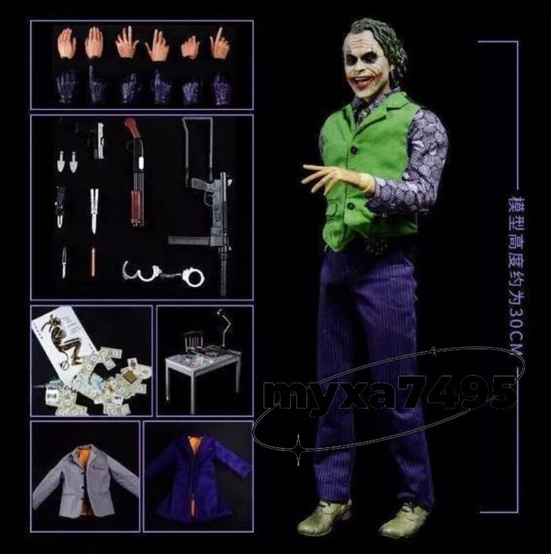 US Stock The Dark Knight Joker Action Figure Doll 1/6 Model Statue Ornament Toy